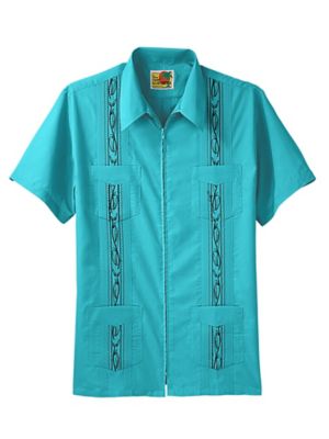 Haband - Men's Zip Front Guayabera Shirt